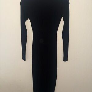 Naked Wardrobe Elegant Black Long Sleeve Dress Maxi